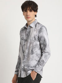 THE BEAR HOUSE Men's Printed Slim Fit Casual Shirt