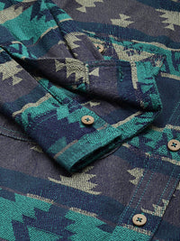 The Indian Garage Co Self Design Geometric Jacquard Relaxed Fit Shirt
