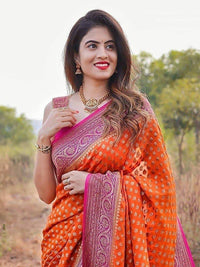KALINI Ethnic Motif Woven Design Zari Banarasi Saree