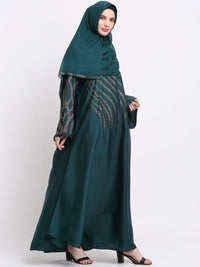 KLOTTHE Women Green Embellished Burqas With Scarves