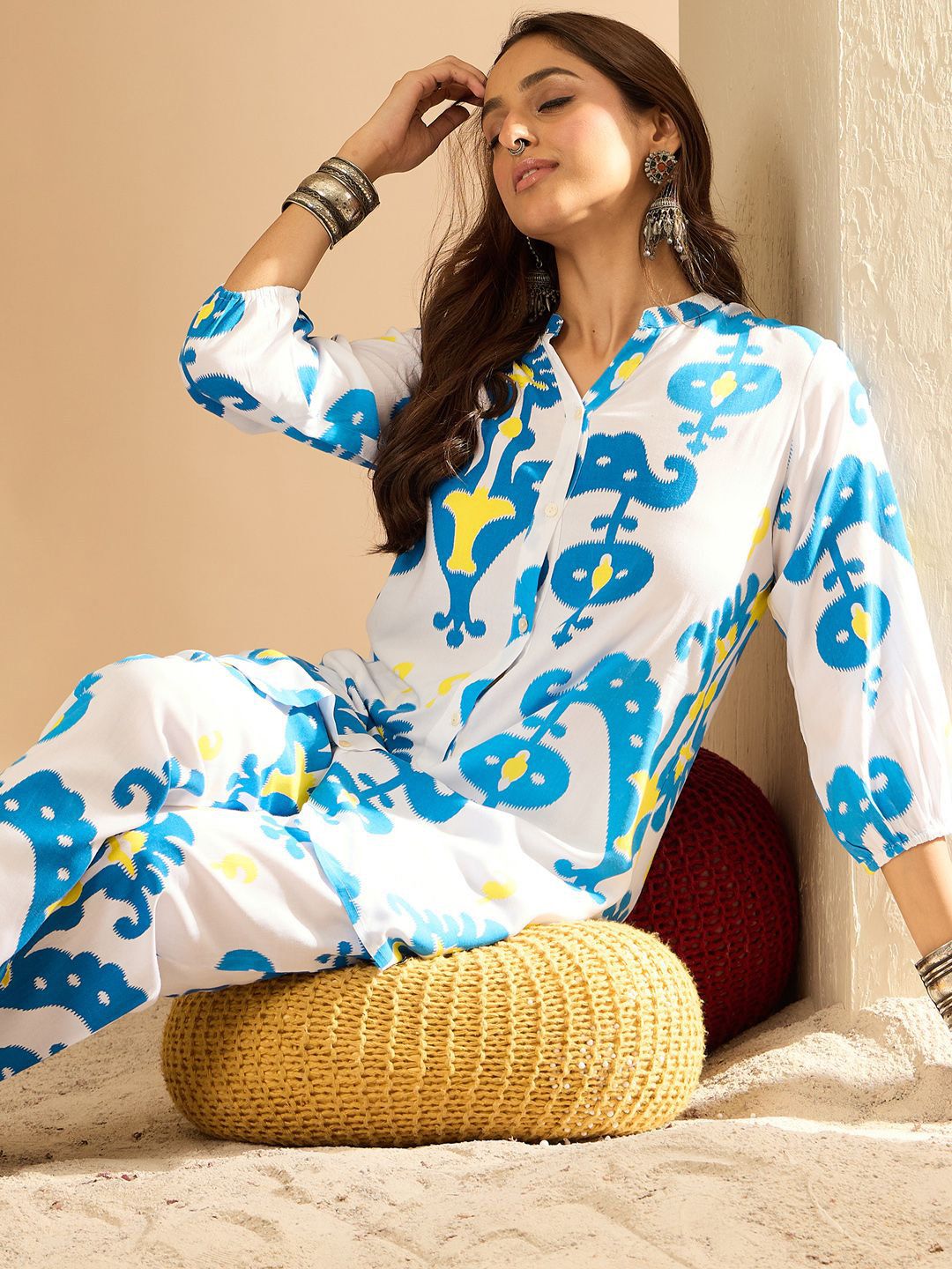 Indo Era Women Printed Regular Kurta with Trousers