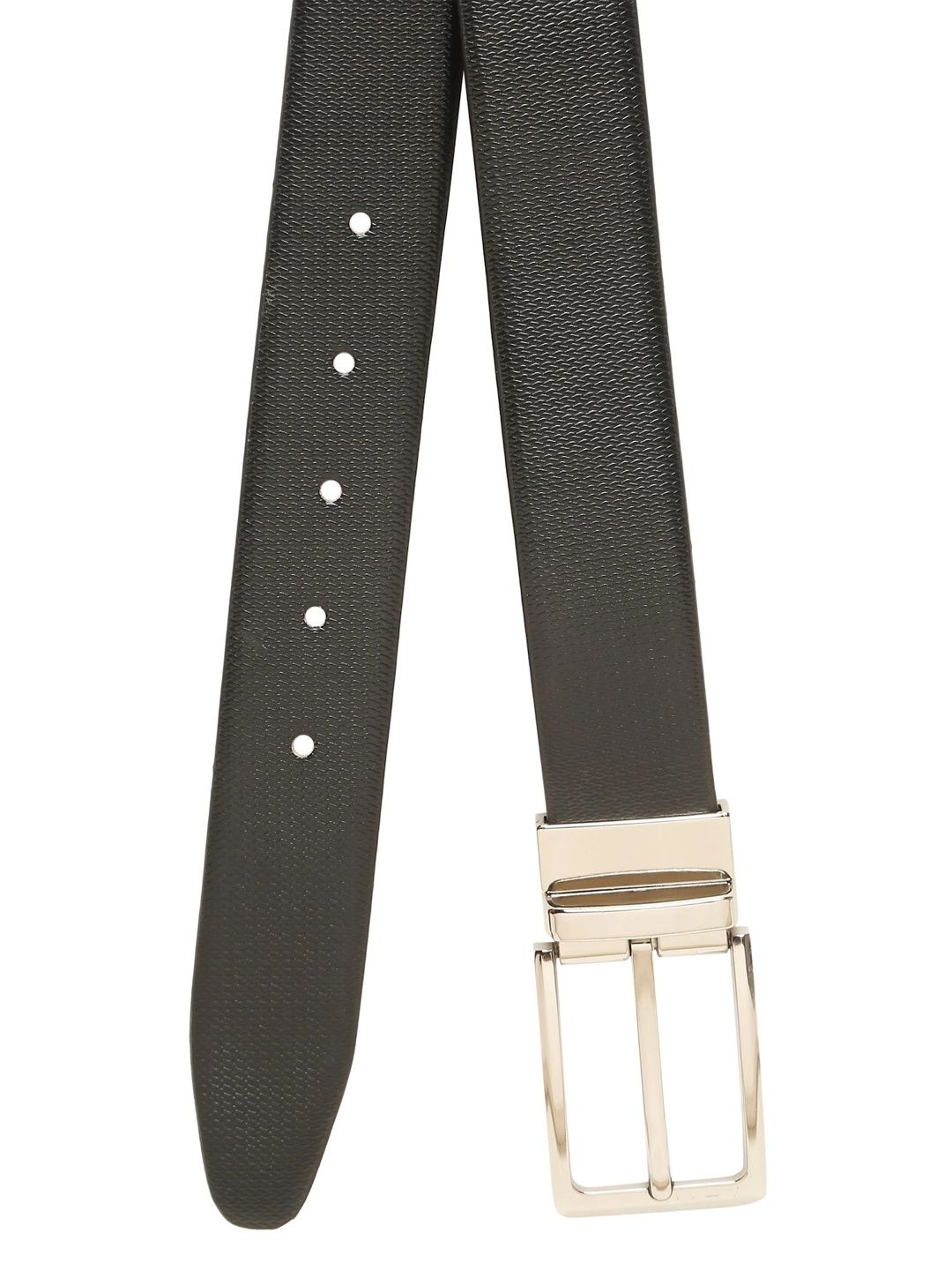 Teakwood Leathers Men Textured Leather Reversible Formal Belt