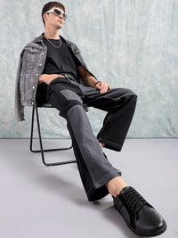 The Indian Garage Co Black Men Mid-Rise Relaxed Fit Colourblocked Jeans