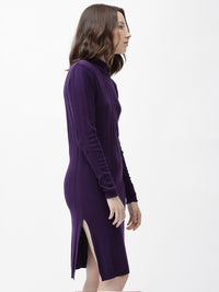 RAREISM Striped Mock Neck Long Sleeves Jumper Dress