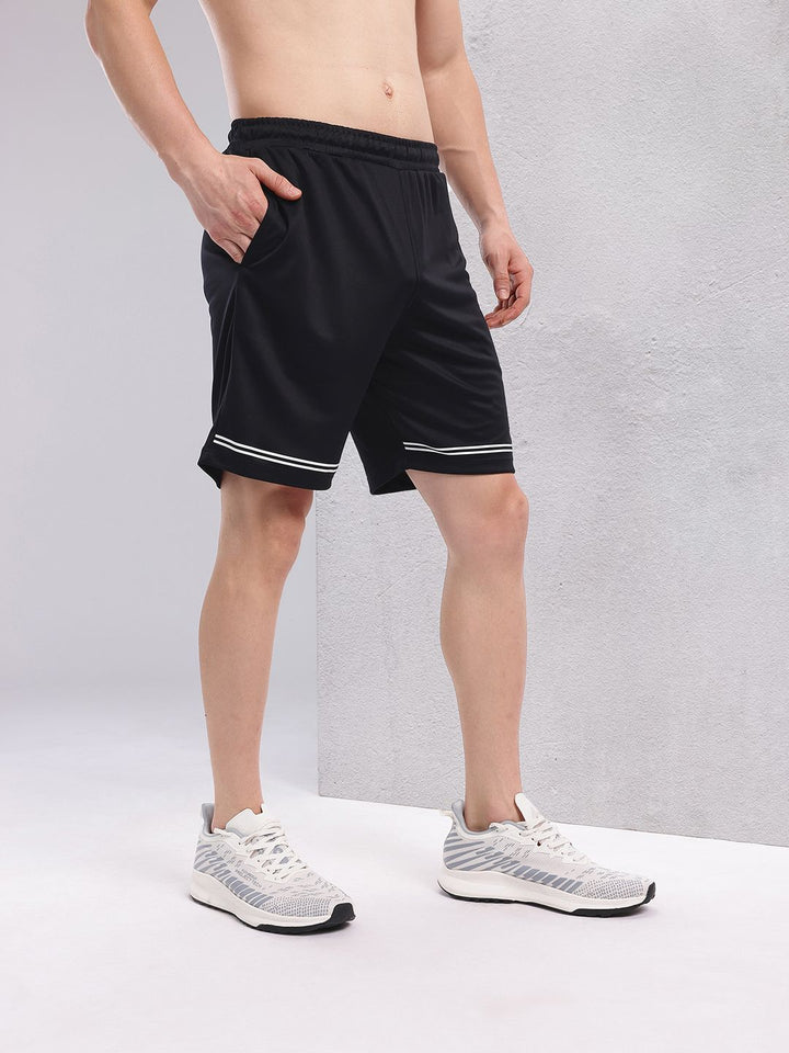 HRX by Hrithik Roshan Men Stripe Detail Rapid-Dry Training Shorts
