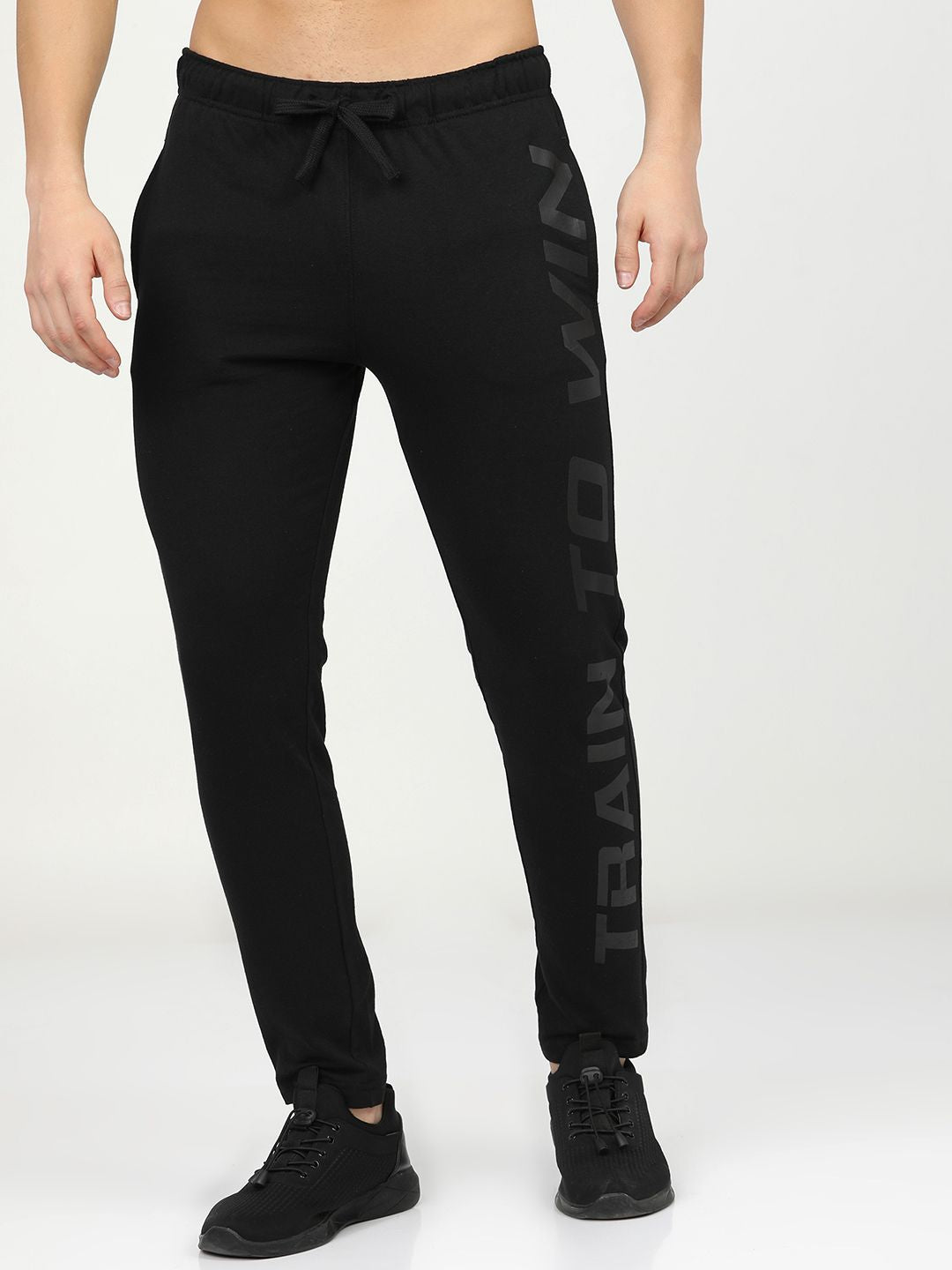 HIGHLANDER Men Black Solid Slim-Fit Track Pants