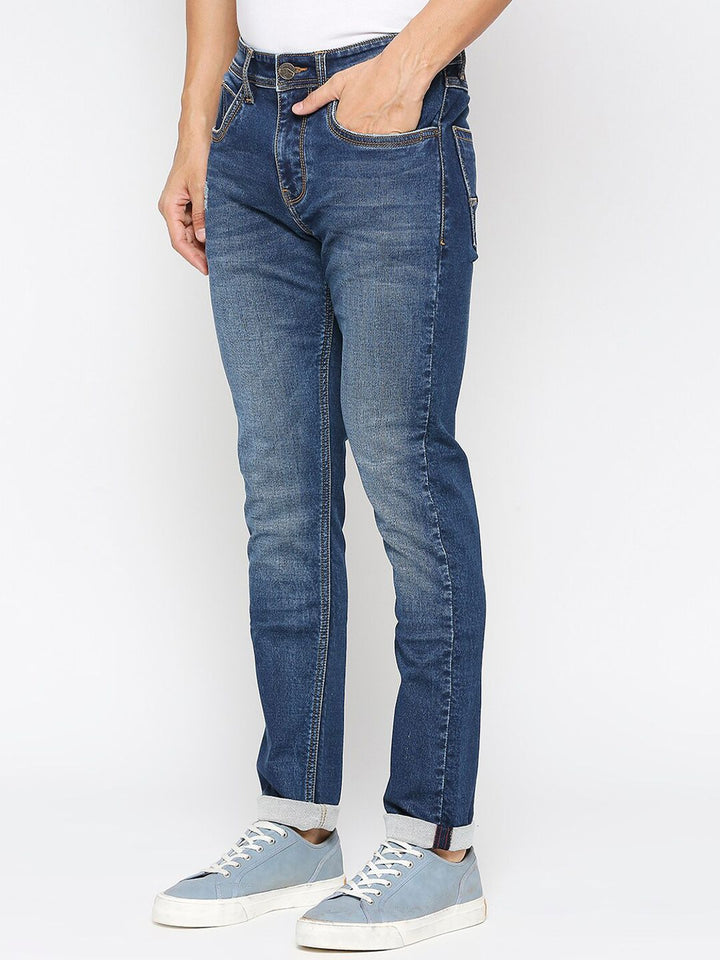 Being Human Men Low Distress Light Fade Slim Fit Jeans