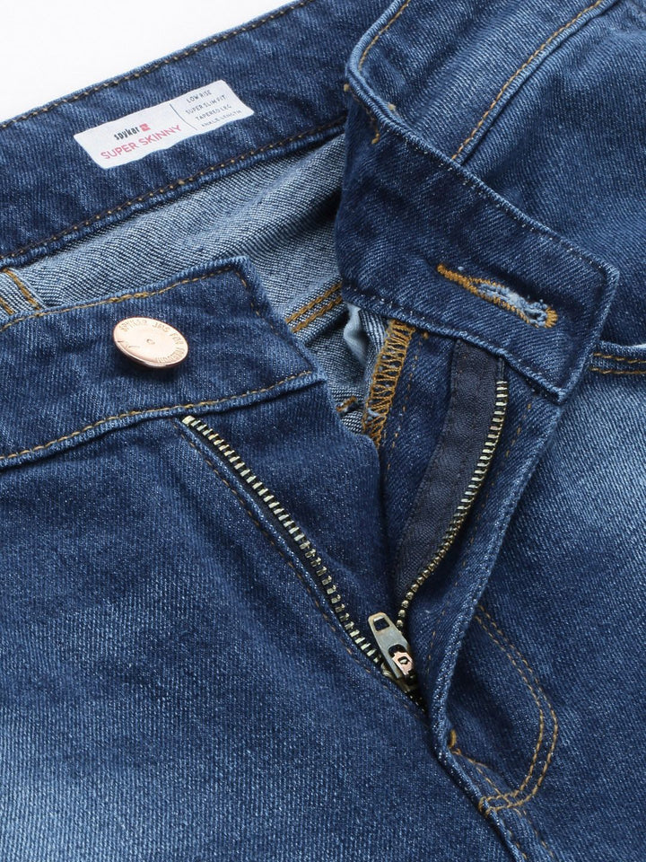 SPYKAR Men Super Skinny Fit Low-Rise Heavy Fade Stretchable Jeans