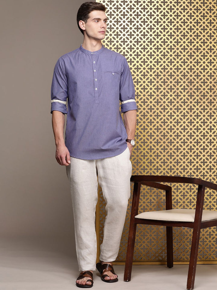 House of Pataudi Band Collar Rozana Kurta