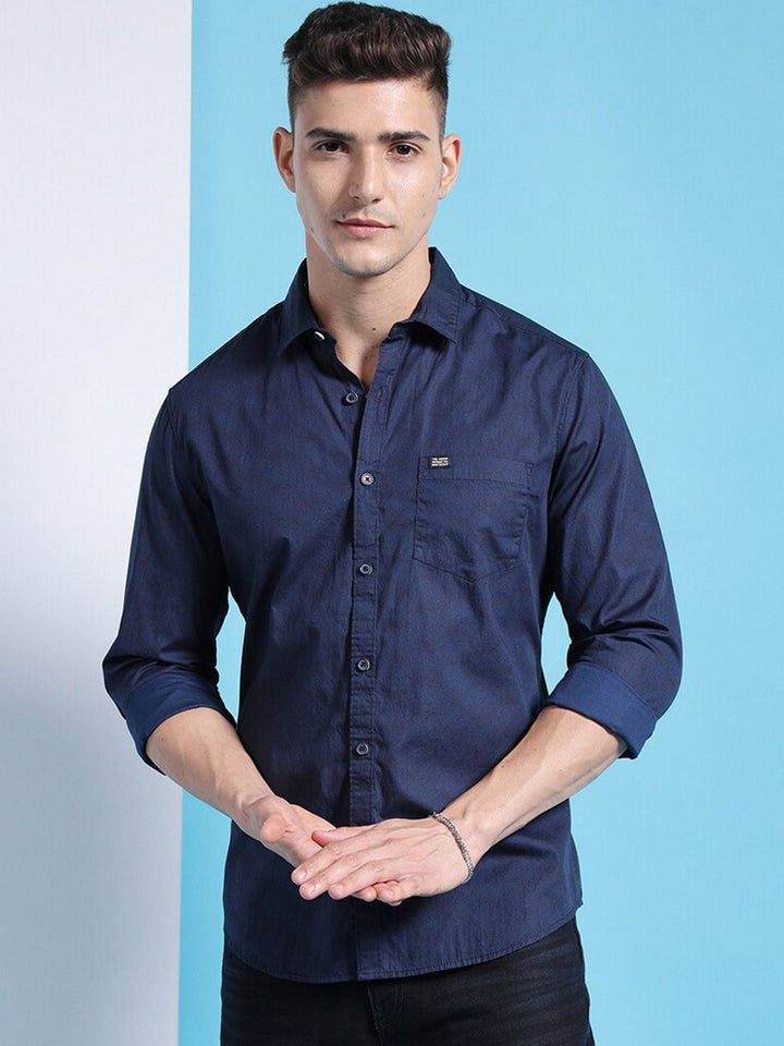 The Indian Garage Co Spread Collar Slim Fit Abstract Printed Casual Pure Cotton Shirt