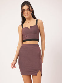 DressBerry Street Savvy Crop Top with Mini Skirt Co-Ords
