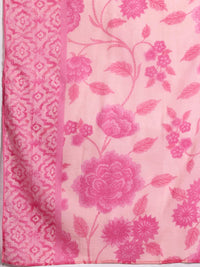 Indo Era Floral Printed Pure Cotton Kurta with Trousers & With Dupatta