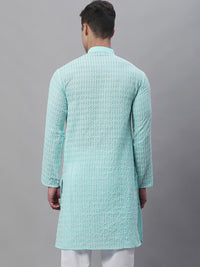 SOJANYA Embroidery Mandarin Collar Thread Work Pure Cotton Kurta