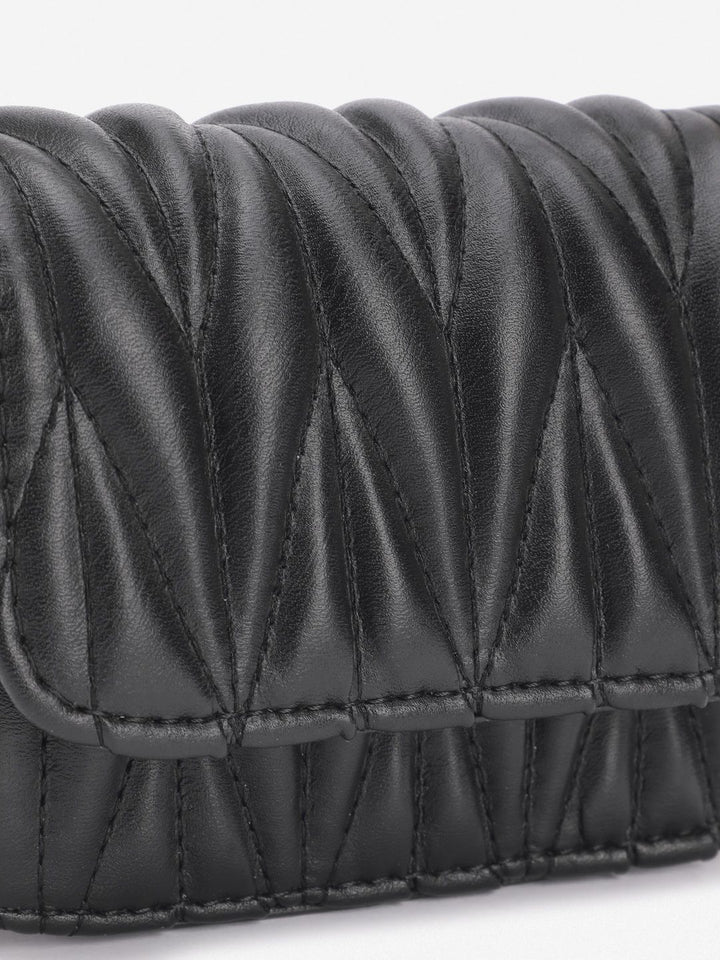 DressBerry Quilted Structured Satchel Bag