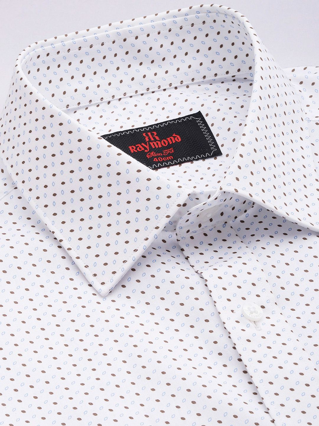 Raymond Slim Fit Micro Ditsy Printed Pure Cotton Formal Shirt