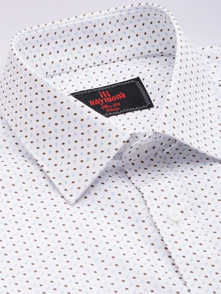 Raymond Slim Fit Micro Ditsy Printed Pure Cotton Formal Shirt