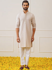 Jompers Embroidered Regular Thread Work Pure Cotton Kurta with Pyjamas