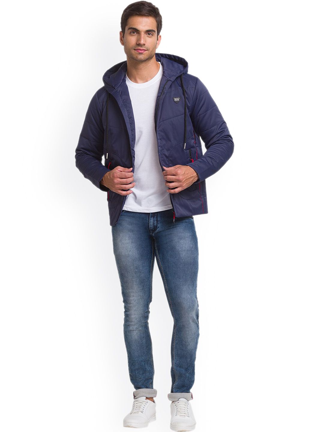 Being Human Men Blue Longline Padded Jacket