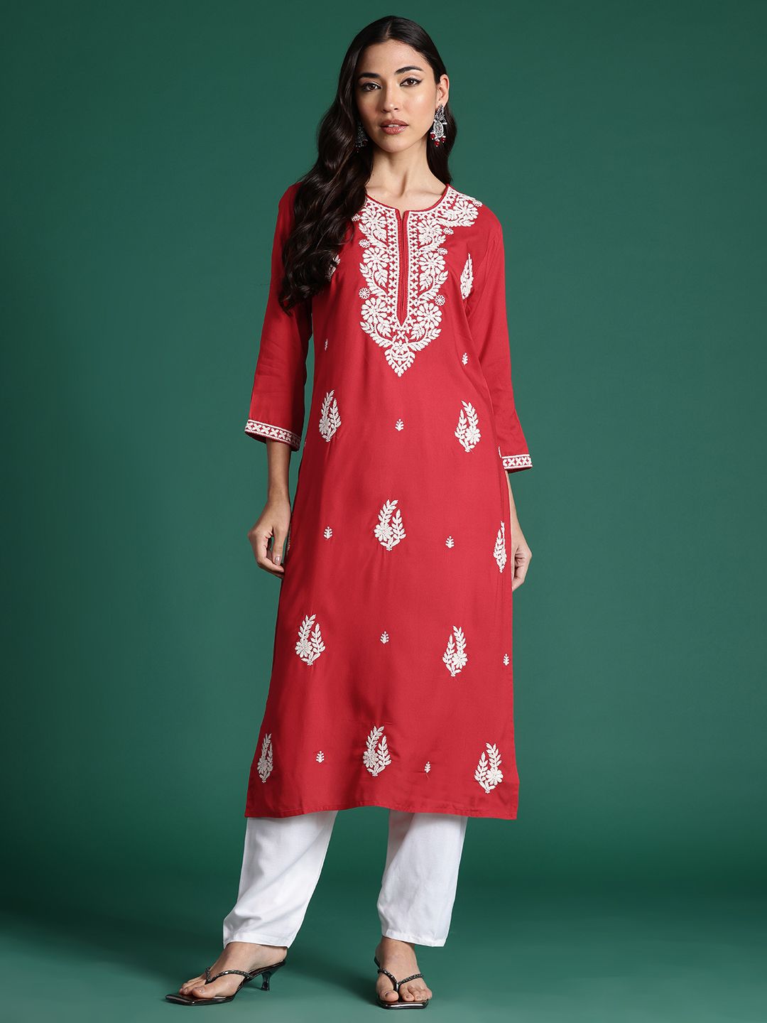 Indo Era Ethnic Motifs Embroidered Thread Work Kurta