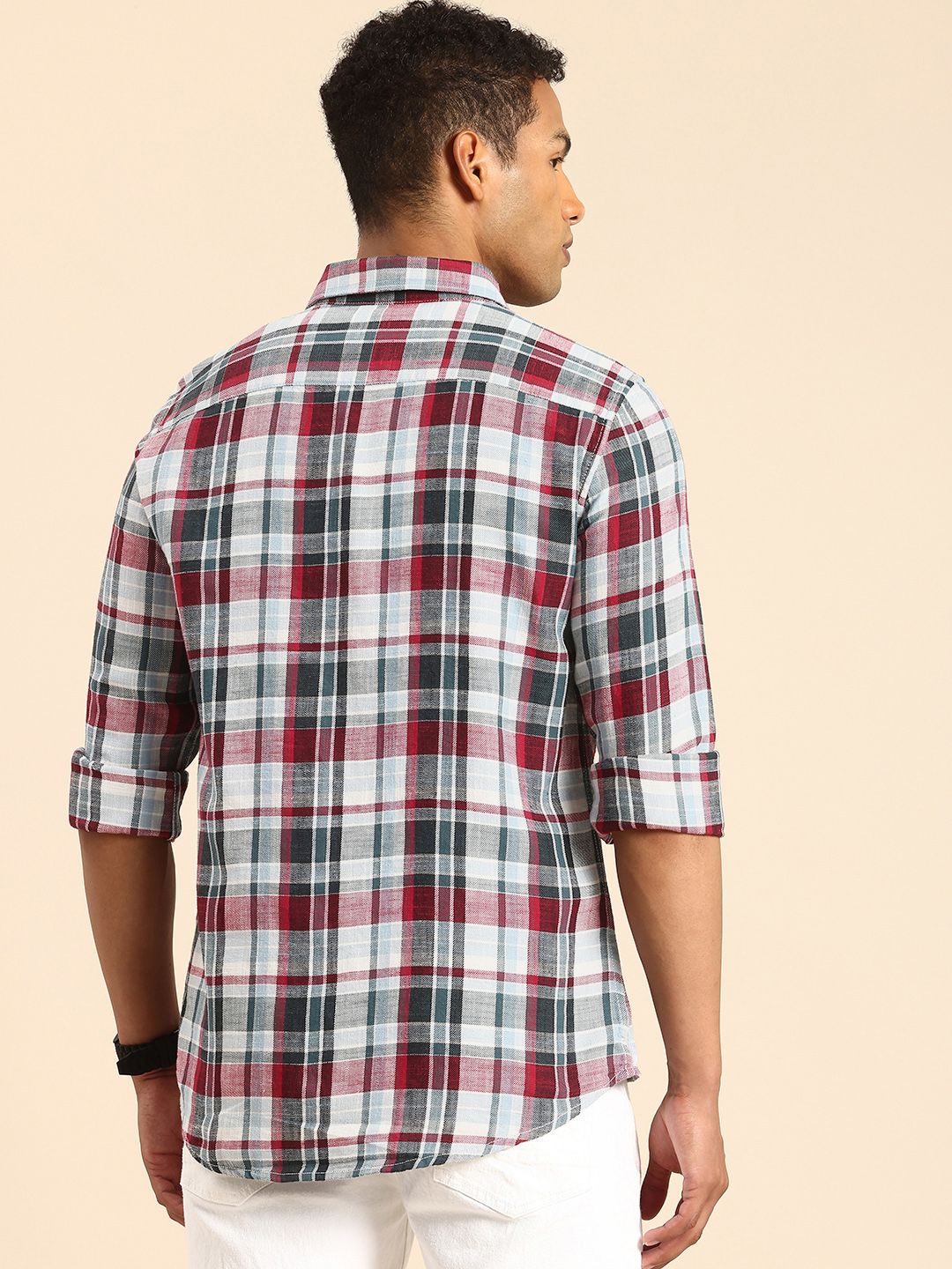 Being Human Slim Fit Checked Pure Cotton Casual Shirt