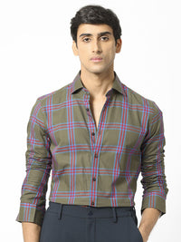 RARE RABBIT Pure Cotton Celluls Slim Fit Tartan Check Shirt