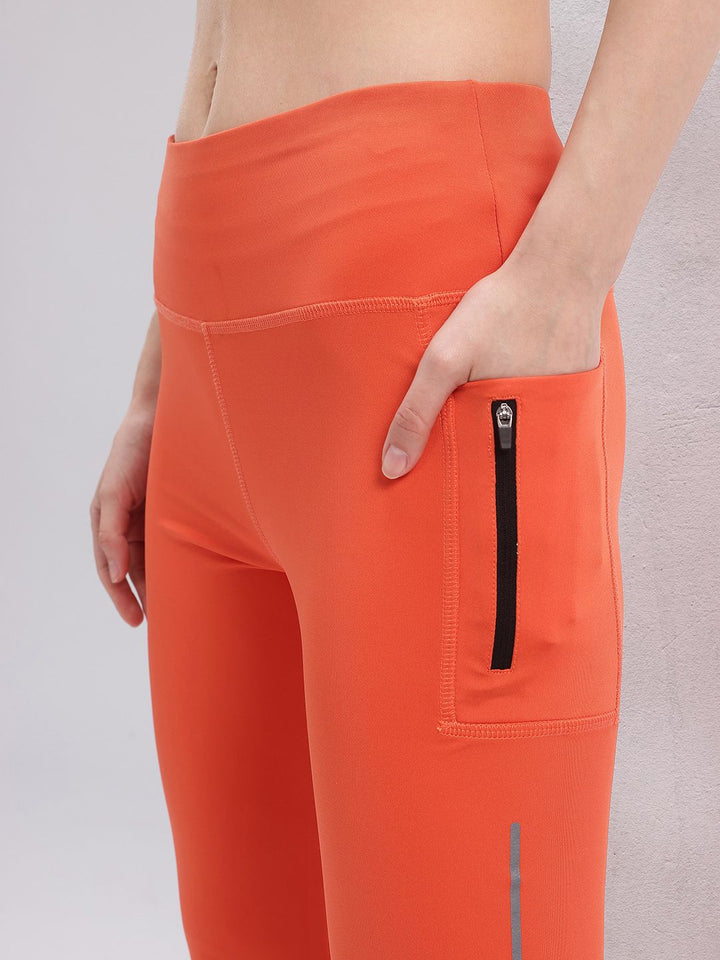 HRX by Hrithik Roshan Women Utility Pockets Rapid-Dry Cropped Mesh Training Tights