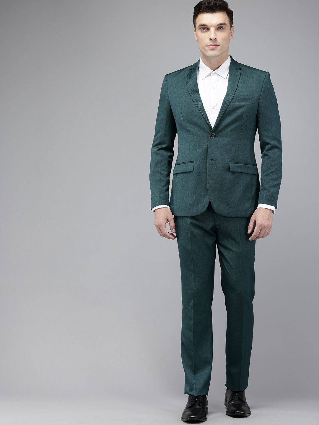 Park Avenue Self Design Single Breasted Super Slim Fit 2 Piece Party Suits