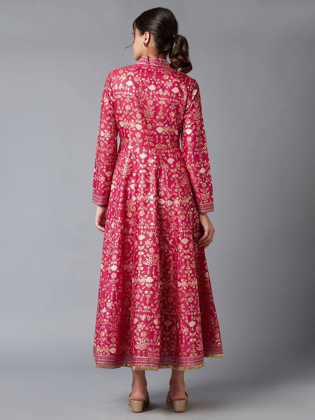 W Women Red Floral Ethnic Maxi Dress