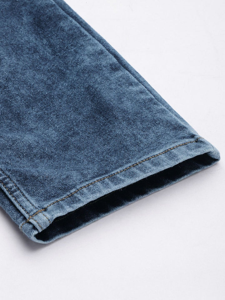 The Indian Garage Co Men Blue Slim Fit Mildly Distressed Light Fade Stretchable Jeans
