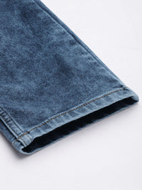 The Indian Garage Co Men Blue Slim Fit Mildly Distressed Light Fade Stretchable Jeans