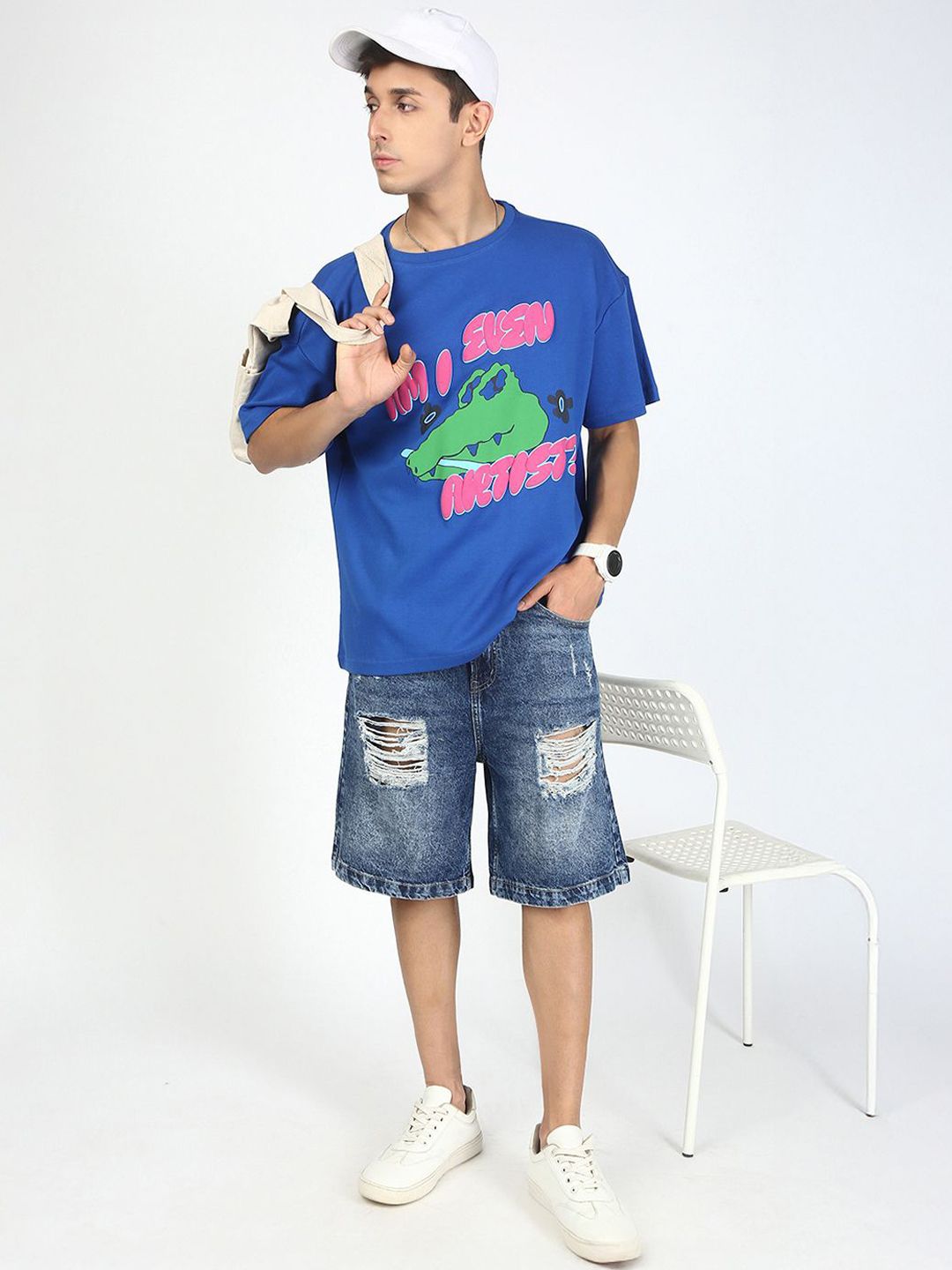 Bene Kleed Men Baggy Fit Denim Shorts