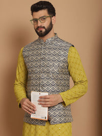 Anouk Green Woven Design Embroidered Regular Mandarin Collar Straight Kurta & Churidar