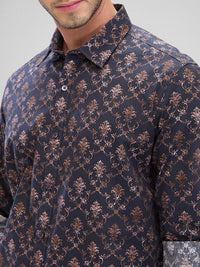 SPYKAR Men Ethnic Printed Spread Collar Slim Fit Casual Shirt