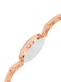 Sambungan Perancis Wanita Dail Corak & Gelang Keluli Karat Tali Tali Analog Watch FCN073SRGM