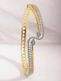 Rubans 22kt Gelang Gaya Bangle Zirconia yang berlapis Emas