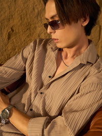 DENNISON Men Drop Shoulder Oversized Textured Shirt