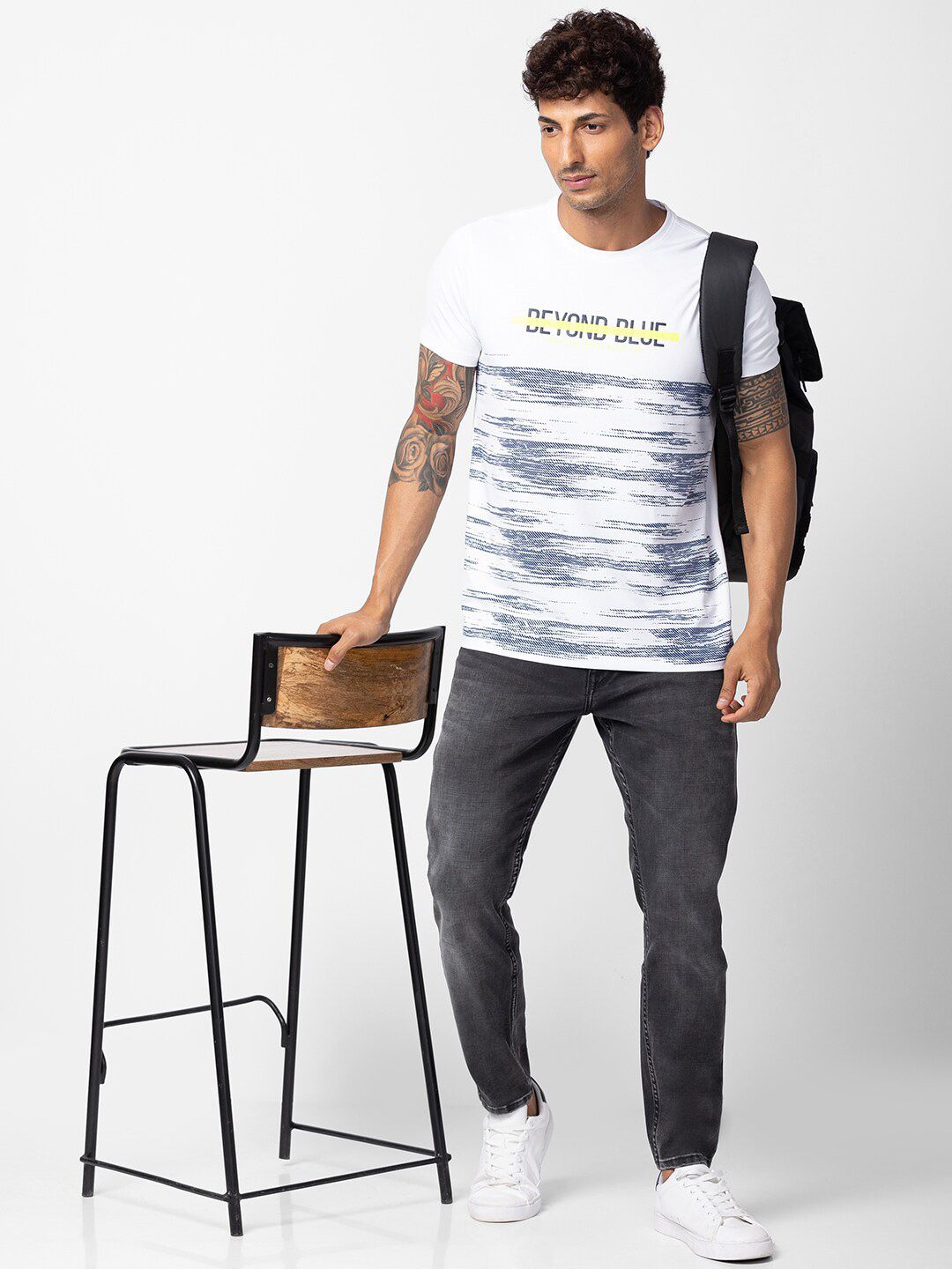 SPYKAR Men Striped Slim Fit Cotton T-shirt