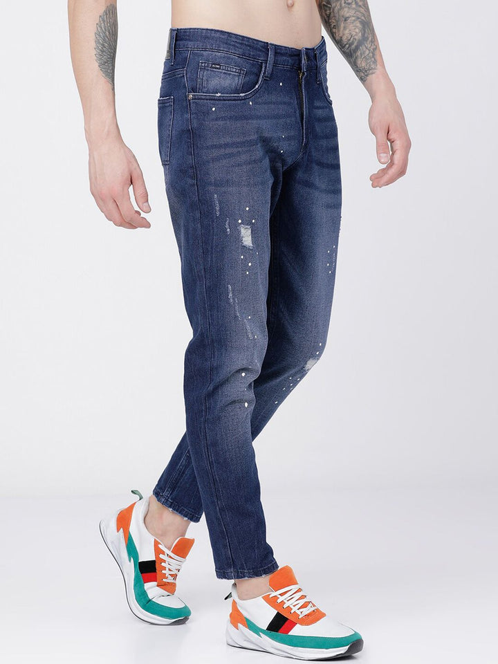 HIGHLANDER Men Blue Tapered Fit Mid-Rise Mildly Distressed Stretchable Jeans