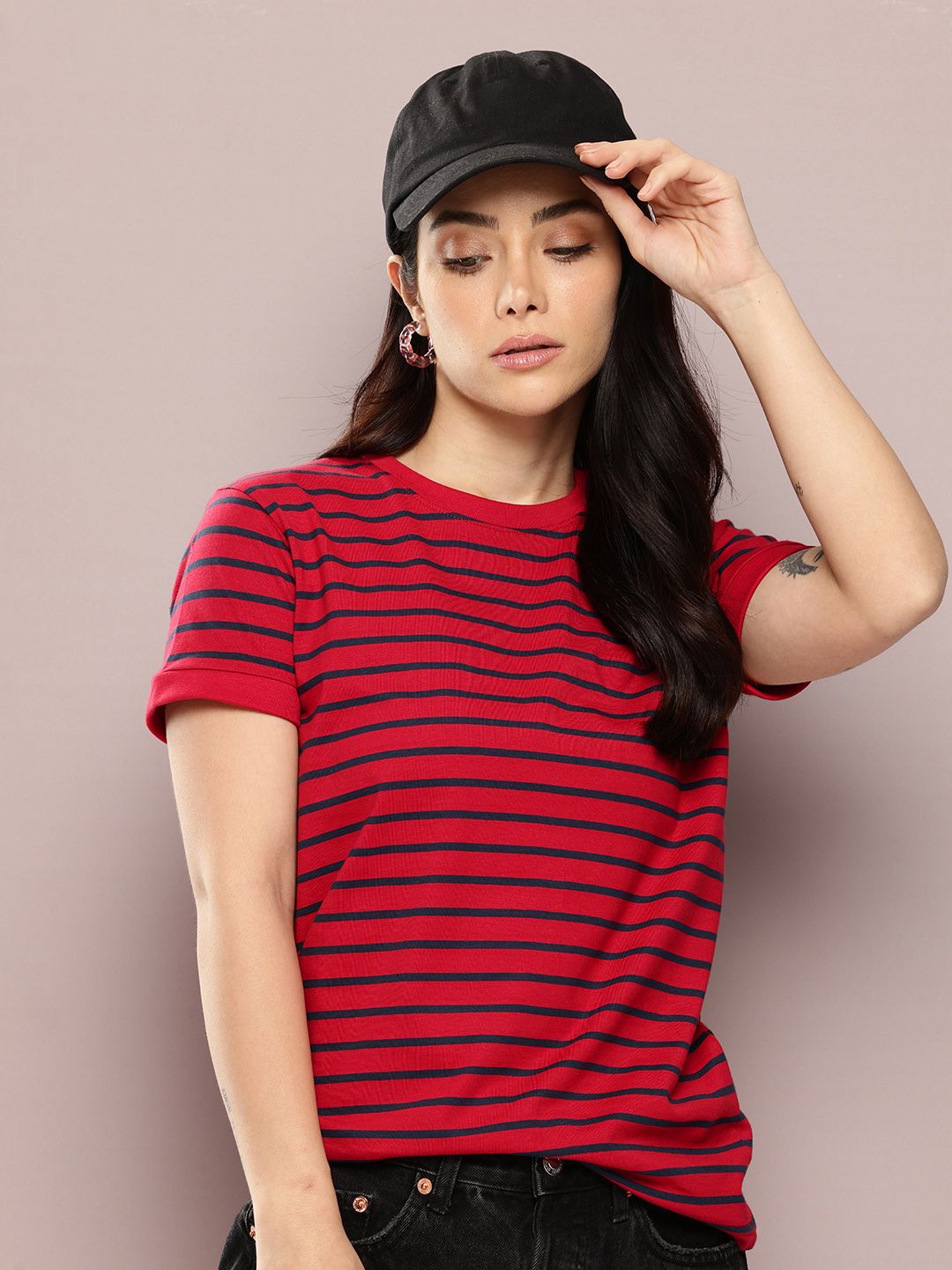 Dillinger Women Short Sleeve Regular Yarn Dyed Tshirt