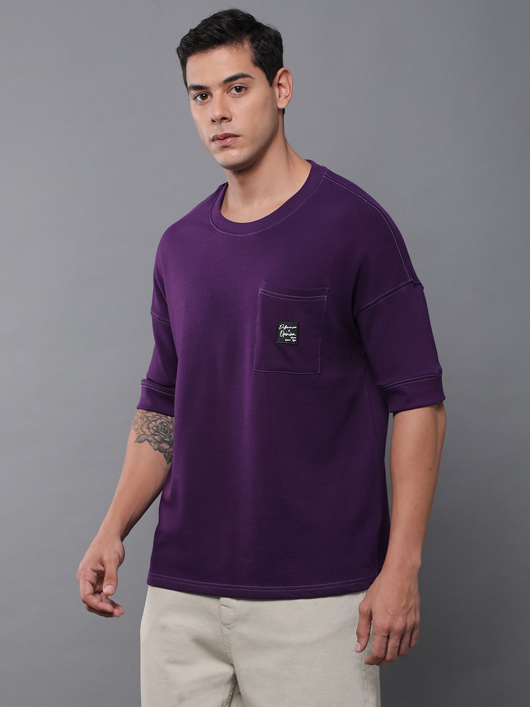 Difference of Opinion Men Oversized Drop Shoulder Ultra Soft Drapey Cotton T-Shirt