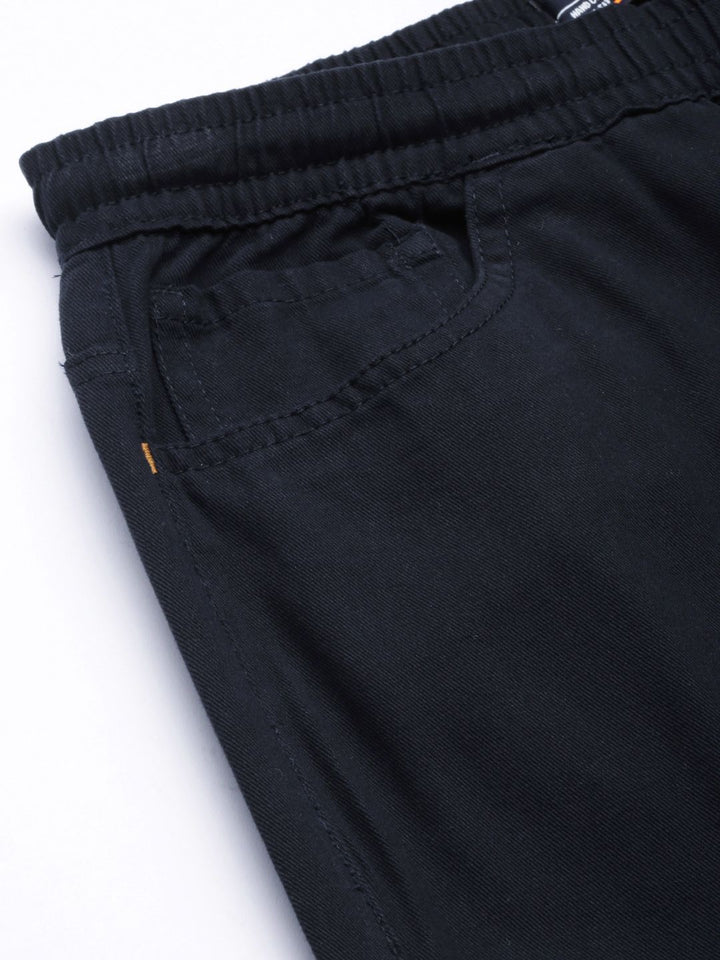 The Indian Garage Co Men Navy Blue Slim Fit Joggers Trousers