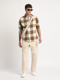 THE BEAR HOUSE Relaxed Boxy Checked Cotton Casual Shirt