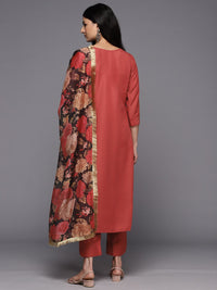 Varanga Ethnic Motifs Embroidered Thread Work Kurta With Trousers & With Dupatta