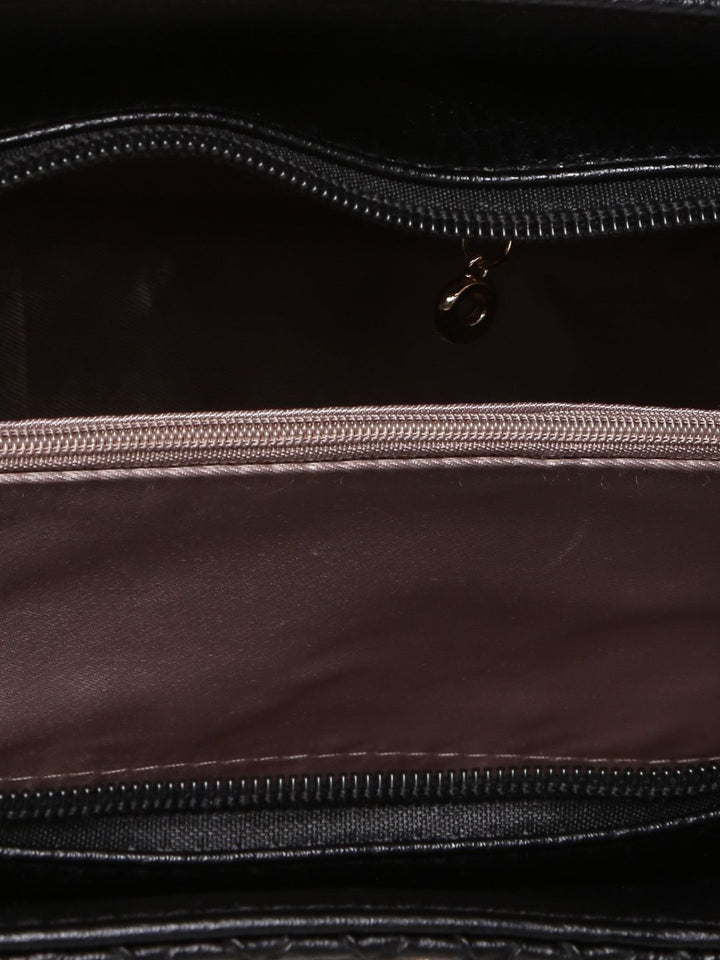 Lino Perros Black Basket Weave Patterned Handbag