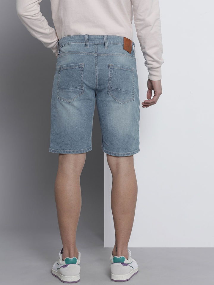 The Indian Garage Co Men Blue Slim Fit Denim Shorts