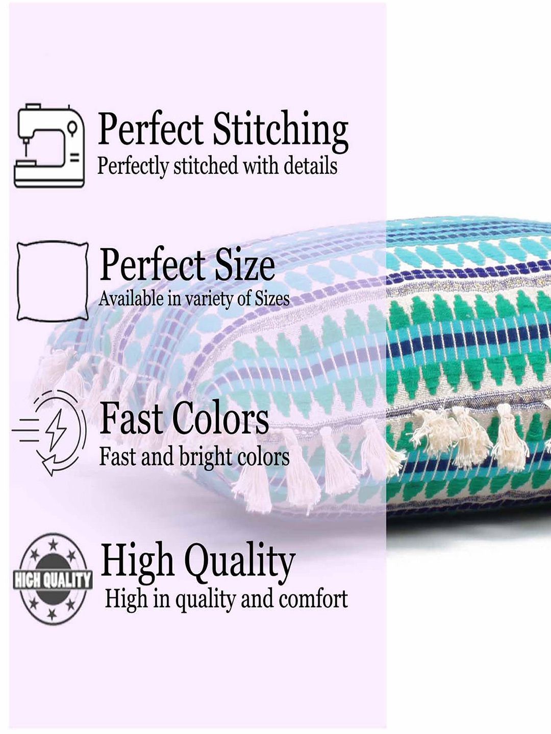 STITCHNEST Blue & White 2-Pieces Ethnic Motifs Woollen Square Cushion Covers