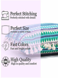 STITCHNEST Blue & White 2-Pieces Ethnic Motifs Woollen Square Cushion Covers