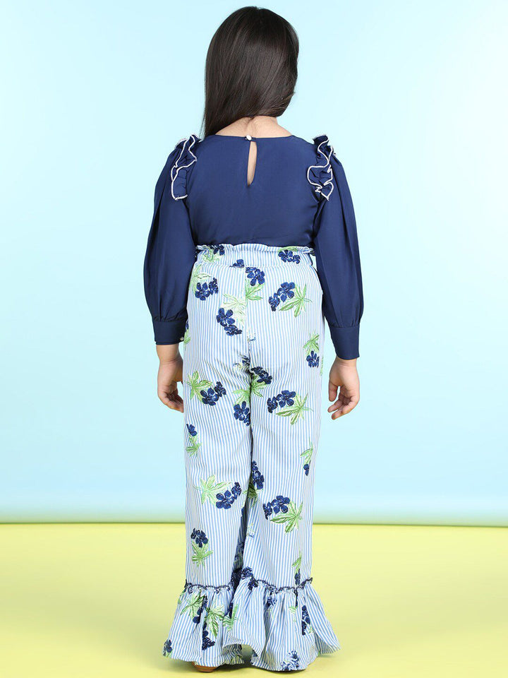 Cutiekins Girls Embellished Top with Palazzos