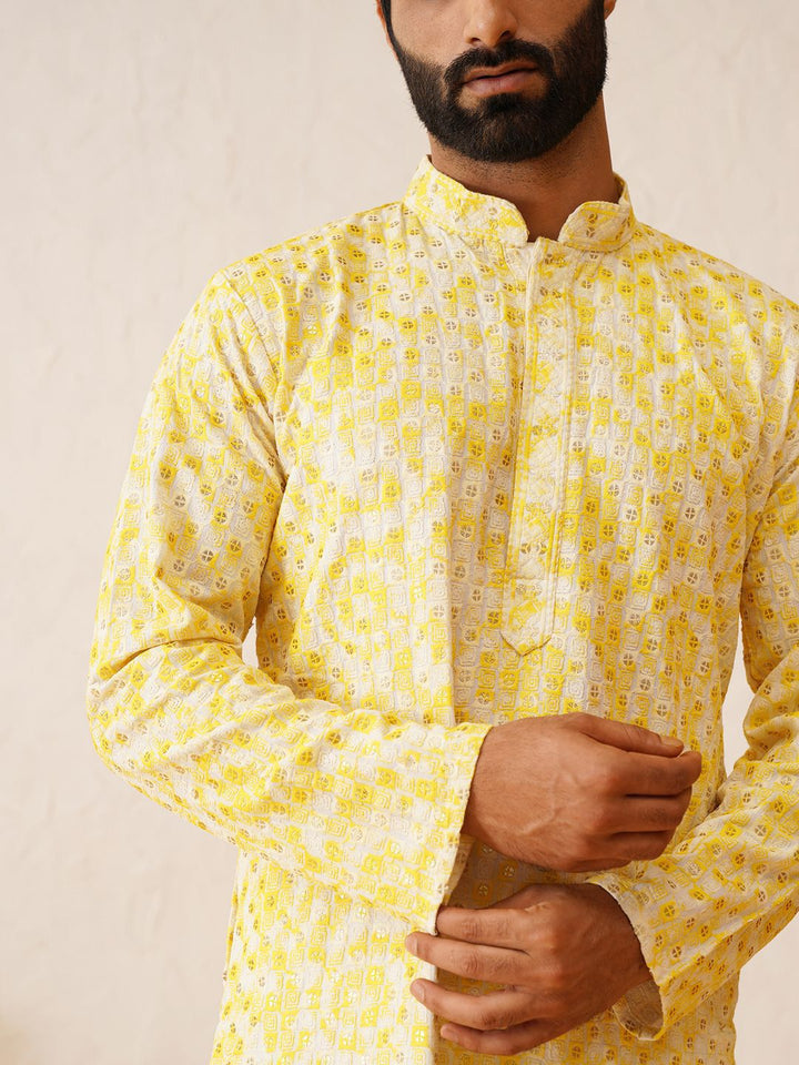 SOJANYA Kurta Kapas Tulen Bersulam Labuci Biasa dengan Churidar