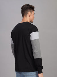 ADRO Men Colourblocked Round Neck T-shirt
